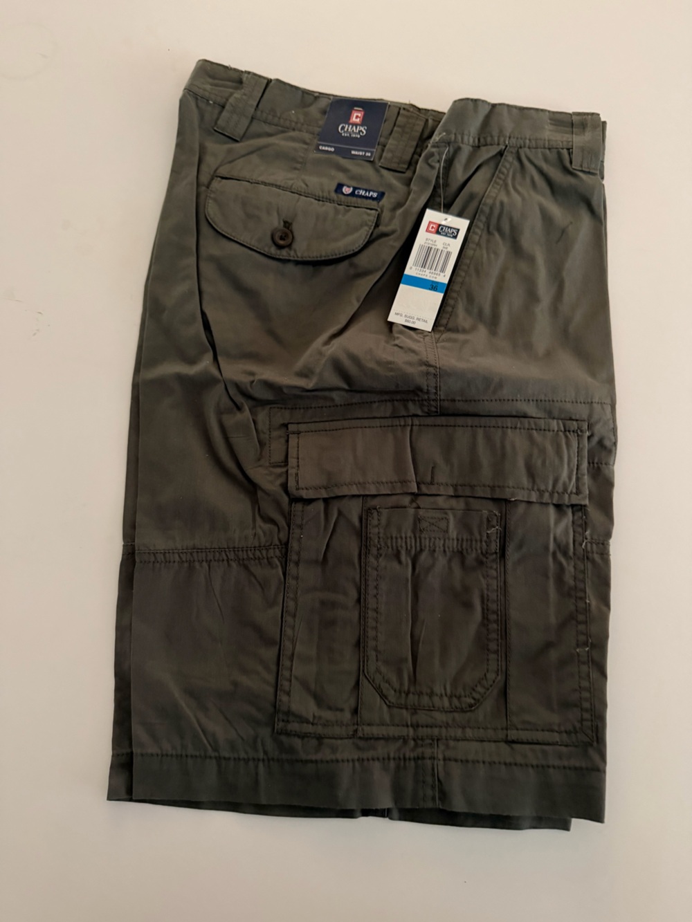 Chaps Olive Green Cargo Pants with Flap Pockets